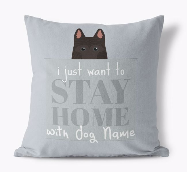 Stay Home: Personalized {breedFullName} Canvas Pillow